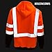 New York Hi-Viz Workwear H9011 Men's ANSI Class 3 High Visibility Class 3 Sweatshirt, Full Zip Hooded, Lightweight, Black Bottom Large