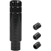 BARTOO Aluminum Alloy Shifter Knob, 5" Auto Gear Shift Knob (Carbon Fiber) | Car Gear Lever Stick Shifter Handle,with 3 Threaded Adapters M8 M10 M12,Fit Most Automatic Manual Vehicle