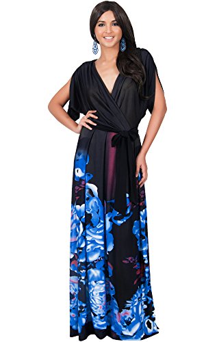 KOH KOH Plus Size Womens Womens Long Cap Short Sleeve Floor Length Floral F KOH KOH Plus Size Womens Long Bridesmaid Wedding Guest Cocktail