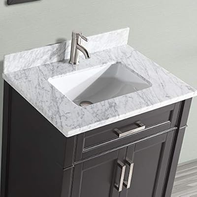 Buy Vanity Art 24 Inch Single Sink Bathroom Vanity Set Carrara Marble Stone Top Dove Tailed Drawer Soft Closing Doors Undermount Rectangle Sink Cabinet With Free Mirror Va2024 E Online In Indonesia B01ipyxt00