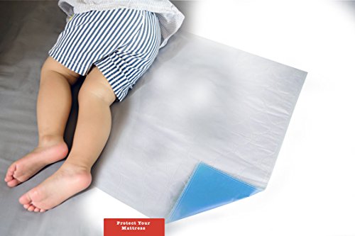 Remedies Washable Bed Pads - Reusable Underpads for Incontinence, Soft and Absorbent Underpad, Large 34 x 36 inches, Pack of 4 (Blue)