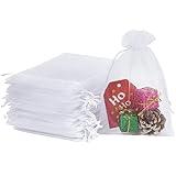 HRX Package 100pcs White Organza Bags, 4x6 inch