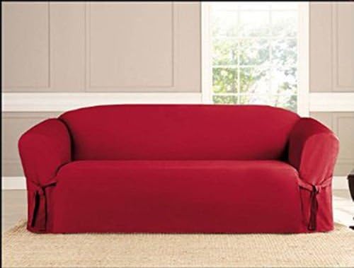 NEW SOFA , KASHI MICROSUEDE SLIPCOVER FURNITURE COUCH COVER RUBY