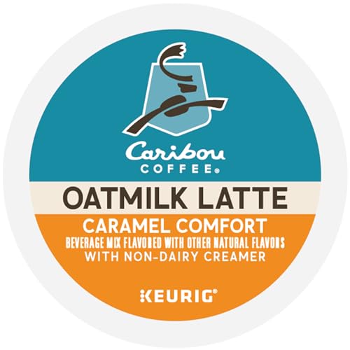 CARIBOU COFFEE CARAMEL COMFORT OATMILK LATTE, ONE STEP LATTE SINGLE SERVE KEURIG K-CUP PODS, 20-COUNT BOX