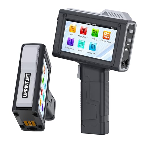 UPRINTJET Portable Inkjet Printer, BT-HH6205B Portable Inkjet Coding Machine with Quick Drying Ink Cartridge for Logo Text Date Batch Number QR Code Barcode