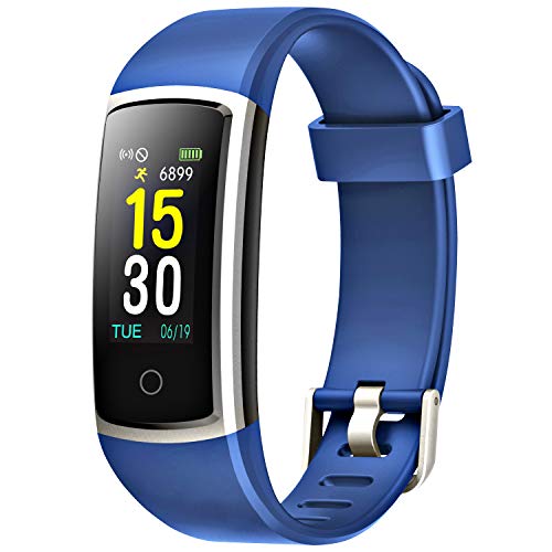 FITFORT Fitness Tracker with Blood Pressure HR Monitor - 2019 Upgraded Activity Tracker Watch with Heart Rate Color Monitor IP68 Pedometer Calorie Counter and 14 Sports Tracking for Women Kids Men