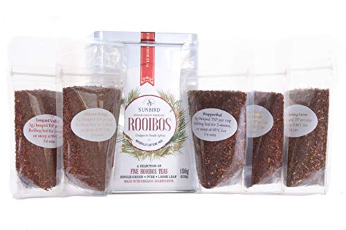 Sunbird Rooibos - Auswahl von 5 einfachen Rooibostee Roter Tee - Ganze Blätter - Zertifiziert Bio - Koffeinfrei - Reich… – Bild 3