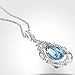 Lelekiss Vintage Pear-shaped Ocean Blue Crystal Teardrop Pendant Necklace in Swarovski Elements