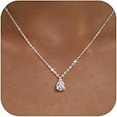 KISSCLOUD Gold Necklace for Women 14K Gold Plated Dainty Pendant Chain Puffy Heart Italian Horn Radiant Sun Compass CZ Teardrop Bow Charm Trendy Jewelry Gift