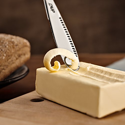 DIVIPAL Stainless Steel Butter Knife Multifunction with Serrated Edge Shredding Slots