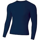 A4 Sportswear Youth XL Navy Long Sleeve Compression Crew