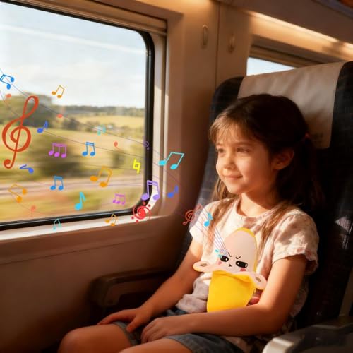 Interactive Sensor Music Doll, Children's Body-Sensing Plush Toy with Piano and Fruit Metronome Sounds, Educational Musical Gift for Boys and Girls (Banana)