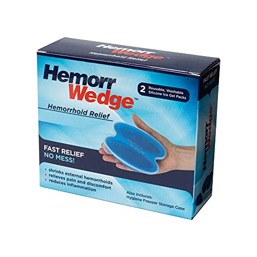 Hemorrwedge Hemorrhoid Treatment Ice Pack Gel Freeze Pack, Pair With