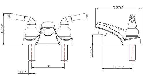 Dura Faucet RV Bathroom Faucet with Arced Spout and Traditional Two Lever Operation for Recreational Vehicles, Travel Trailers, Motorhomes, and 5th Wheels (White)