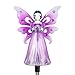 Exhart Garden Solar Lights, Decorative Angel Garden Stake, 12 LEDs, Cute Yard and Pathway Decor, Purple, 4 x 34 Inch