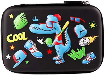Little Swag Cool Crocodile Embossed Pen Pencil Holder Case Box - Girl Cosmetic Makeup Stationery Organizer for Kids Girls Boys(Black 3)