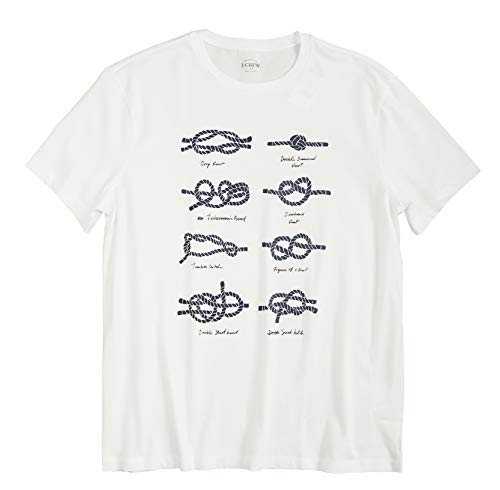 J.Crew Mercantile Men's Nautical Knots Graphic Cotton Tee (X-Large) Ivory White