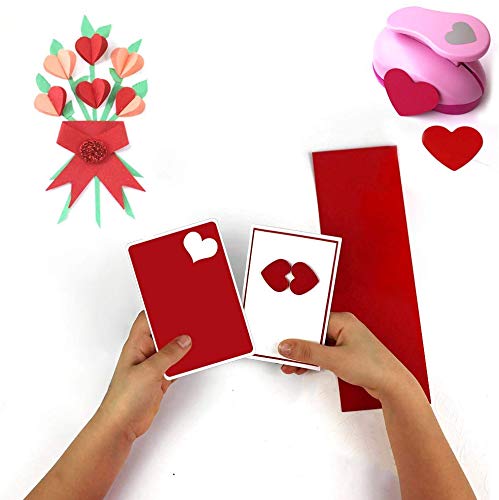 Paper Puncher Scrapbook Hole Paper Punchers Embossing Scrapbooking Crafts Paper Cutting DIY Card DIY Craft Shaper Puncher Set for Kids Pack of 3,Heart,Circle,Star