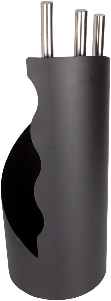 Valiant Fun 3-Piece Concealed Fireside Companion Set Black Satin Finish