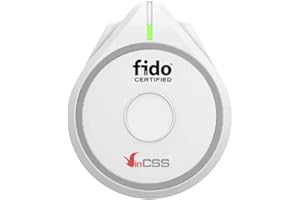 VINCSS CYBER SECURITY SERVICES VinCSS FIDO2 Fingerprint Security Key, Two Factor Authenticator, Uses Biometric Fingerprint Technology, Works with USB-C, Bluetooth, NFC - Supports Safe Login Without Password, UAF/U2F/FIDO2 Standard