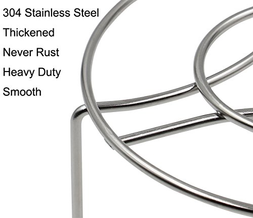 ESYLIFE Stainless Steel Cooking Ware Steaming Rack Stand Pressure Cooker Steam Rack, Diameter 6 Inch, 3 Size a Set - Thumbnail 2