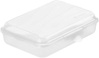 Rotho Fun flache Vesperdose 0,45l mit Klickverschluss, Kunststoff (PP) BPA-frei, transparent, 0,45l (16,0 x 11,0 x 4,0 cm)