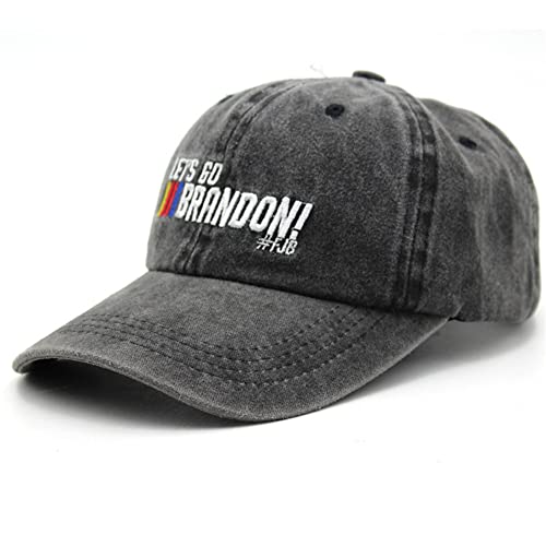 Let\'s Go Brandon Baseball Hat Adjustable Funny Fashion Grey Baseball Cap Gift Classic Dad Cap for Men Women