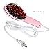 Ocathnon Magic Electric Hair Brush Faster Straightening Styling Comb Digital Anti Static Ceramic Hair Straightener Heating Hair Brush-Pink