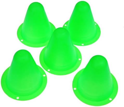 5Pcs Marker Cones Slalom Skating Football Soccer Rugby Fitness Drill Green