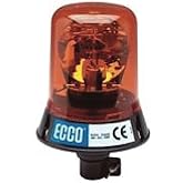 ECCO (5850A) Rotating Beacon: High profile, 12VDC, 160 FPM, DIN pole mount, amber