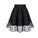 Women's Skirt,Neartime Organza Skirts High Waist Zipper Ladies Short Tulle Skirt (Black, XL)