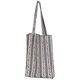 Barch Reusable Shopping Canvas College Tote Bag for Tylor Village Style with Handles (Gray)