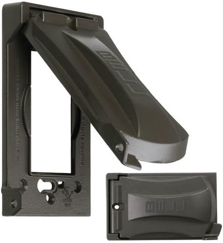 Hubbell-Bell MX1050S Weatherproof Single Outlet Cover Outdoor Receptacle Protector, Grey, Vertical Flat by Hubbell Bell