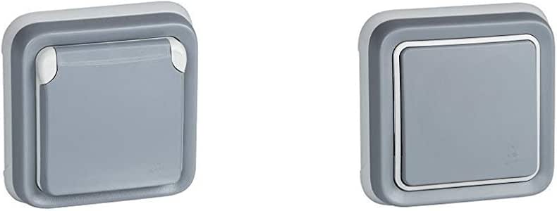 Legrand 191512 Plexo Enchufe de Pared, Enchufe Estanco de Superficie de
