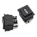 RuiLing 5pcs KCD4 Square Rocker Switch 6Pin ON-Off-ON 3-Position Black Button DPDT Double Reset Switch