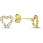 Wish Carat 14k Gold Stud Earrings - Hypoallergenic Earrings, Dainty Jewelry for Women | Butterfly, Heart Gold Earrings