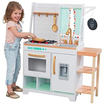 KidKraft Kensington Market Wooden Kids Kitchen Playset with Lights, Sounds & Kitchen Toys for Boys & Girls (Toddlers Ages 3+)