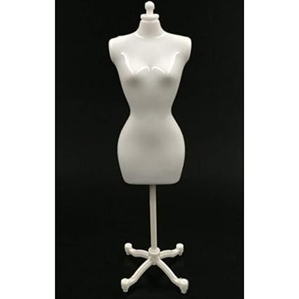 FidgetGear 30Cm Mini Mannequin Dress Clothes Gown Model Stand for Doll Display Holder Birthday Gift White Single(No Outer Packaging)