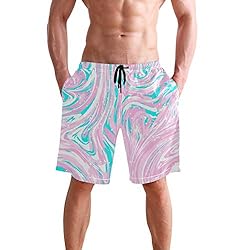 Men's Summer Cool Swim Trunks Quick Dry Abstract