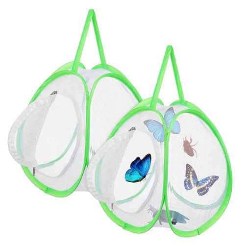 CIYODO 2pcs Butterfly House Cage Soft Mesh Butterfly Habitat Fabric Jumping Spider Enclosure
