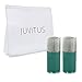 JUVITUS Airless Twist Top Teal Blue Pump Bottle - 15 ml / 0.5 oz (2 Pack) + Clear Travel Bag