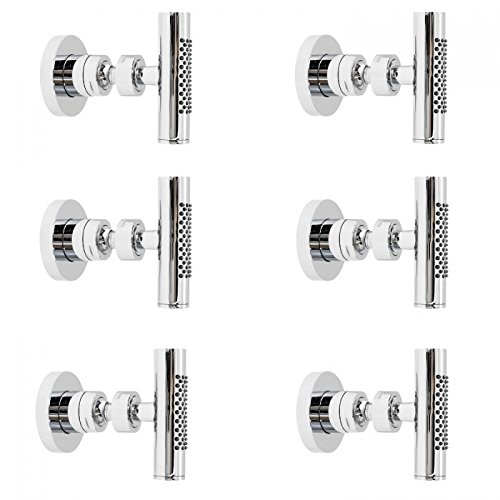 Hudson Reed Tec Minimalist Body Sprays Massage Spa Shower Jets - Set of 6 - Brass Construction & Chrome Finish
