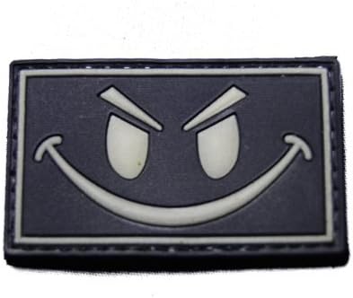 KM Outfitters (PVC Glow In Dark Smiley Face) Patch by KM Outfitters
