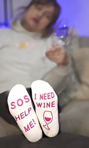 Funny Wine Socks with gift box, Soft Luxury Combed Cotton women 6-12