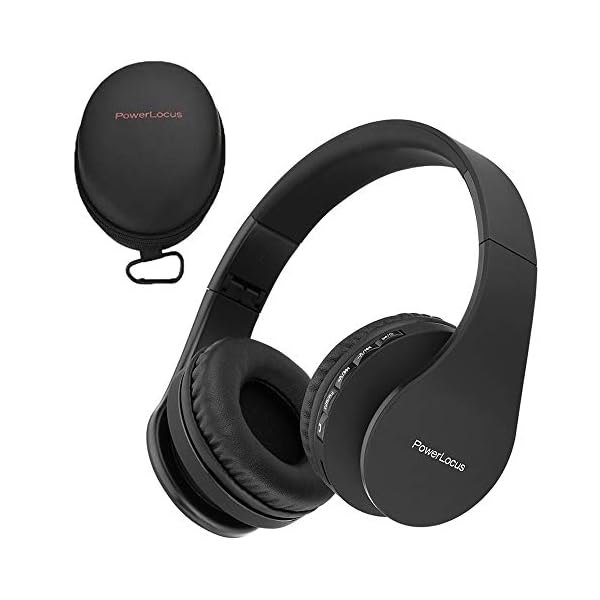 PowerLocus Wireless Bluetooth Over-Ear Stereo Foldable Headphones, Wired Headsets Noise Cancelling with Built-in…