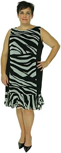 MSK Women's Sleeveless Printed Chiffon Shift Dress, Plus Size 22W