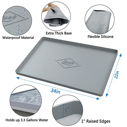 Eapele Under Sink Mat Kitchen Tray,34"x22",Flexible Waterproof