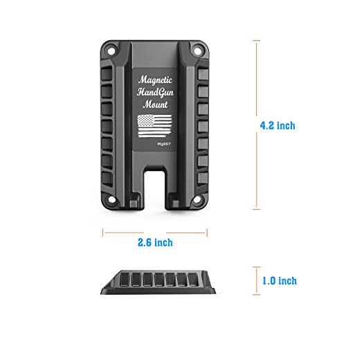 MytypeMag Gun Magnet Mount | Magnetic Handgun Mount & Holder - Concealed Tactical Firearm Accessories & Gun Accessories Holder for Truck, Car, Wall, Vehicle (Mg007) - Thumbnail 5