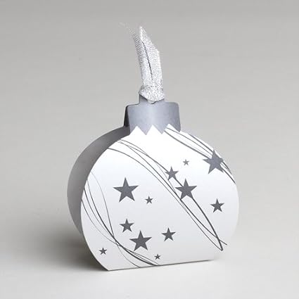 Ballotins à Dragées Boites à Chocolat Noël Forme Boule De Noël Etoiles Filantes Or Ou Argent Au Choix X6 Noëlargent