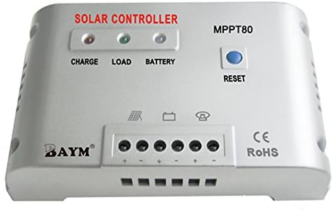 BAYM MPPT 80A Solar Panel Battery Charge Controller 12V 24V Auto with Load Light Control for Battery Charging
